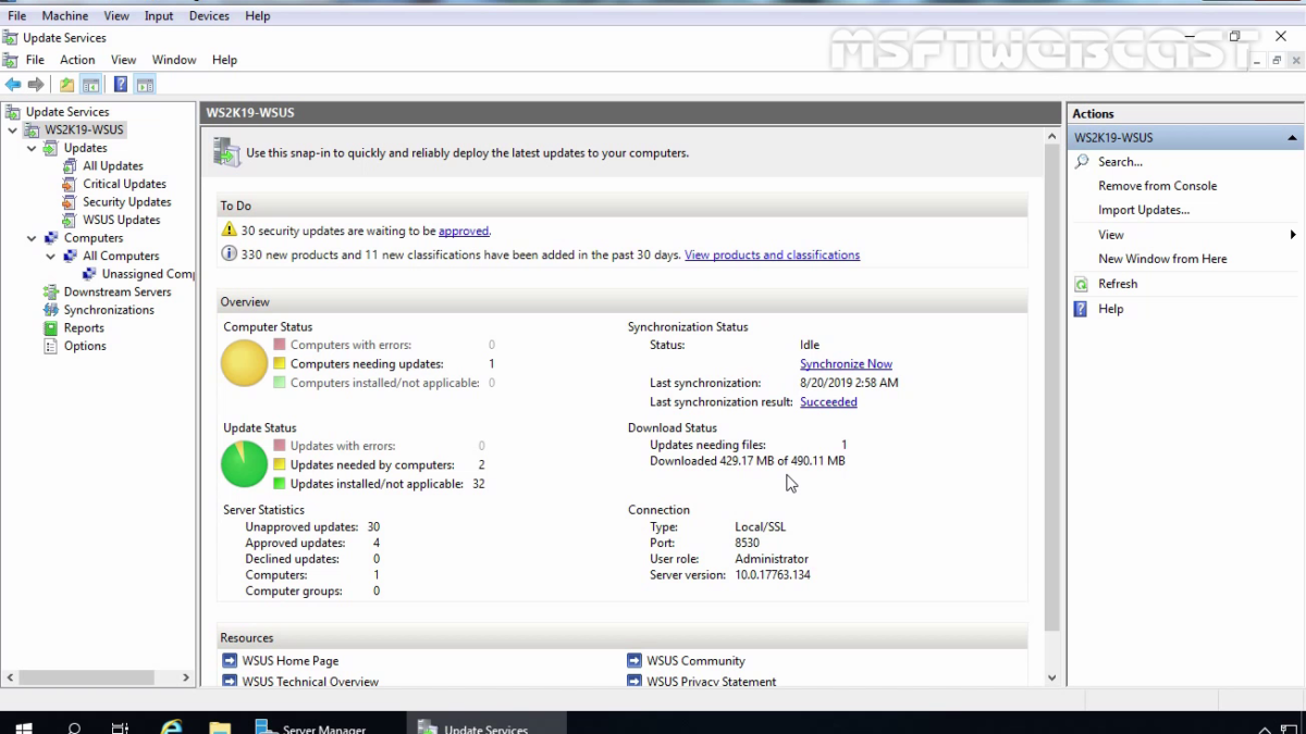 Install and Configure WSUS on Windows Server 2019 – Part 1
