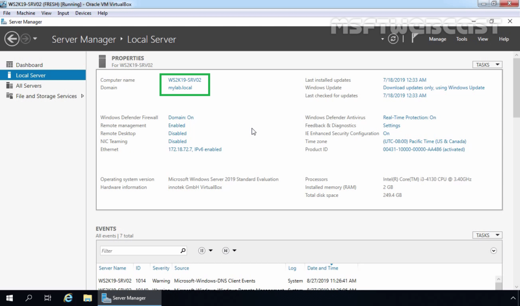 1 Server Manager Console