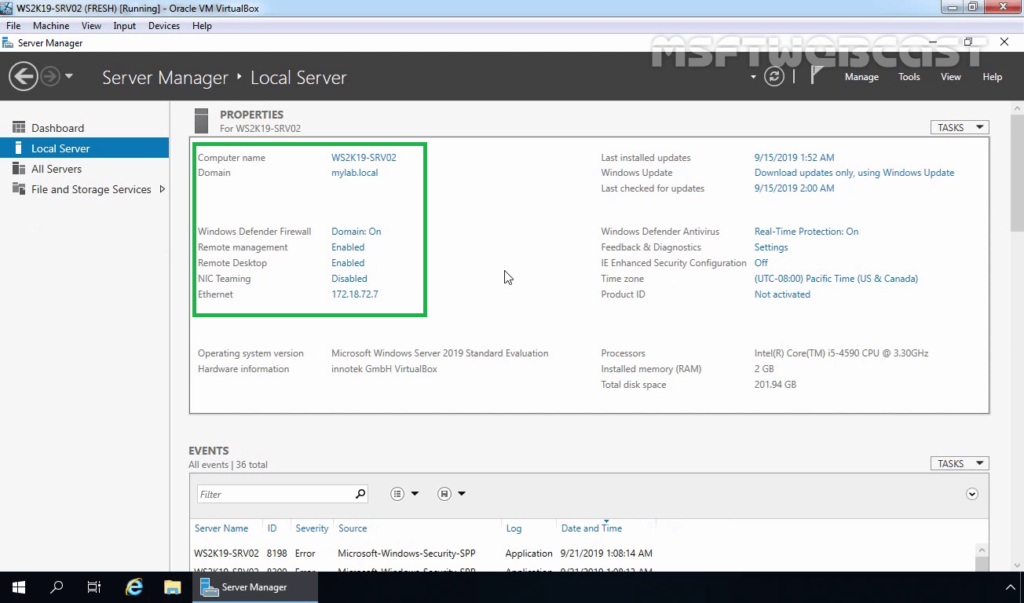 1. Open Server Manager Console