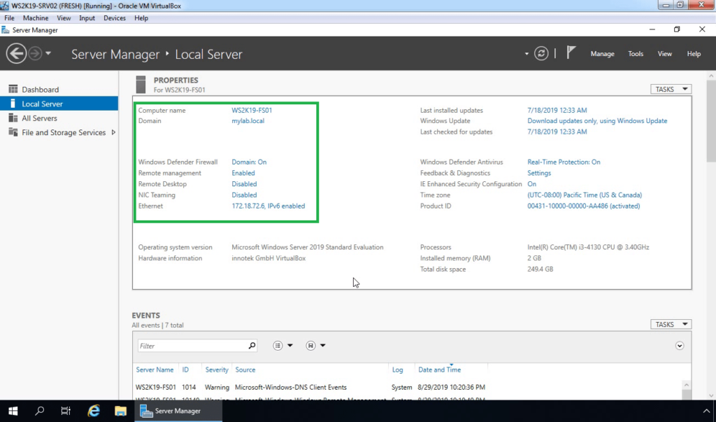 1. Open Server Manager Console