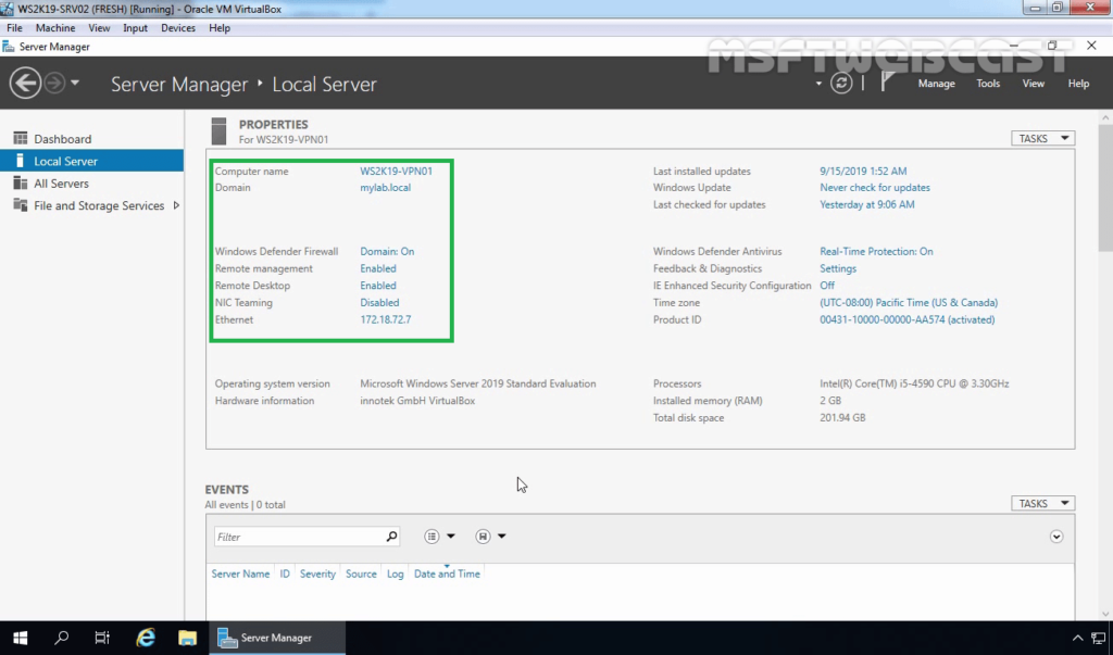1. Open Server Manager Console