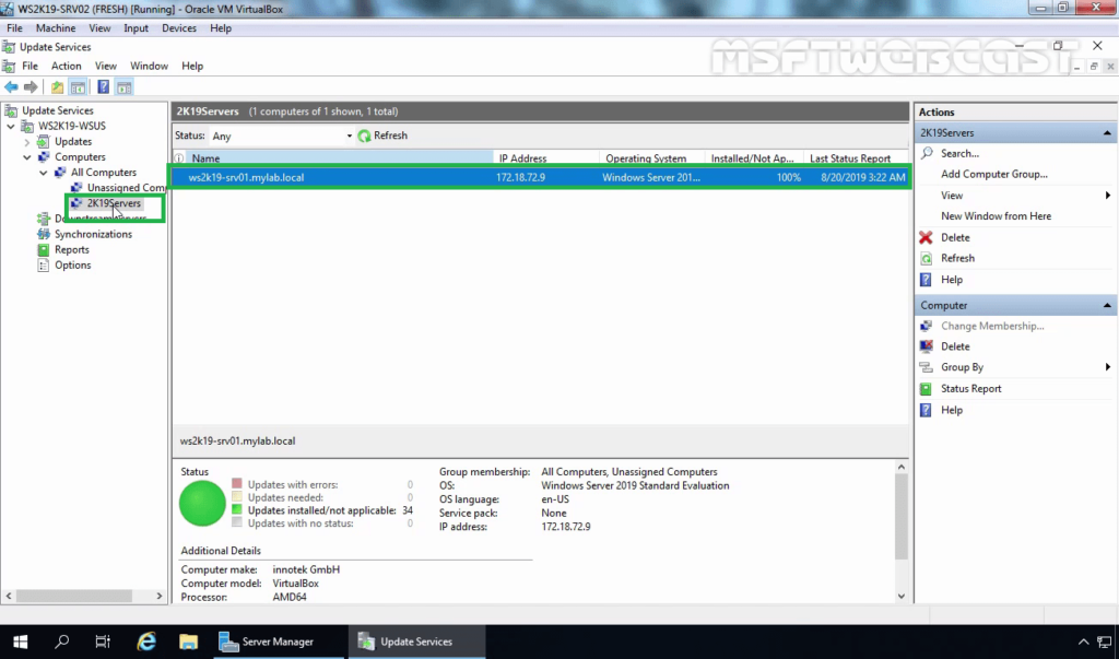 12 verify the result of client-side targeting policy in wsus