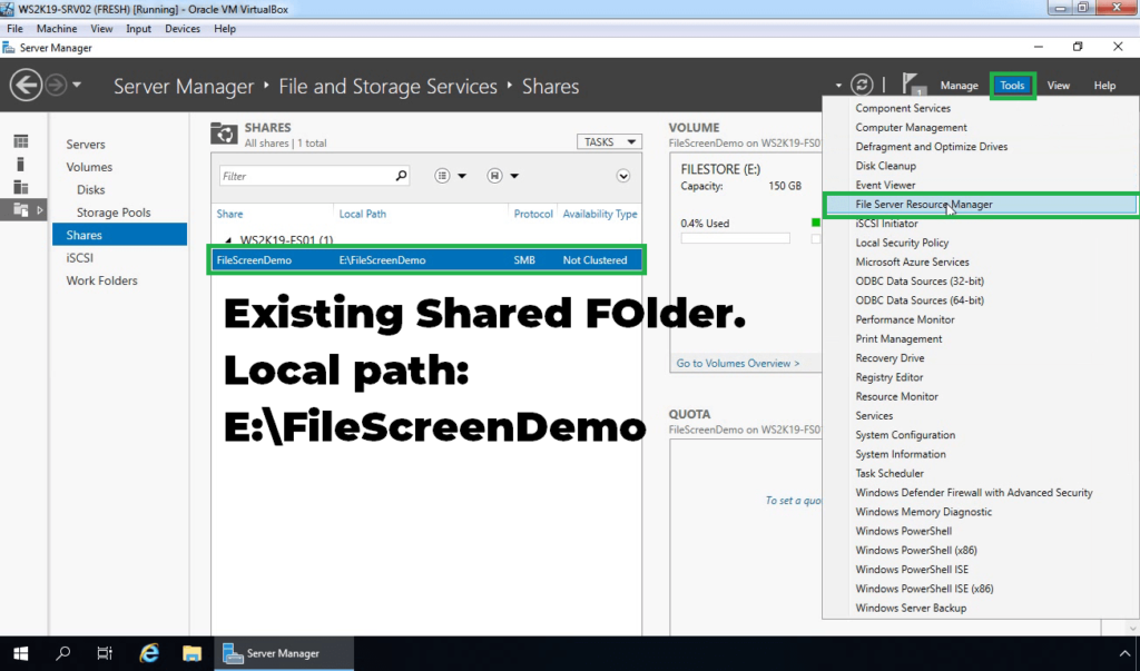 12. Open File Server Resource Manager console