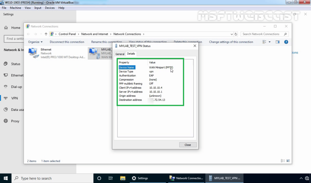 13. Check VPN Status and Details on Windows 10
