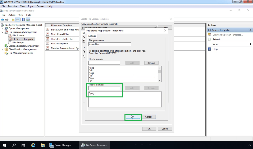 17. Exclude .png file from the file group