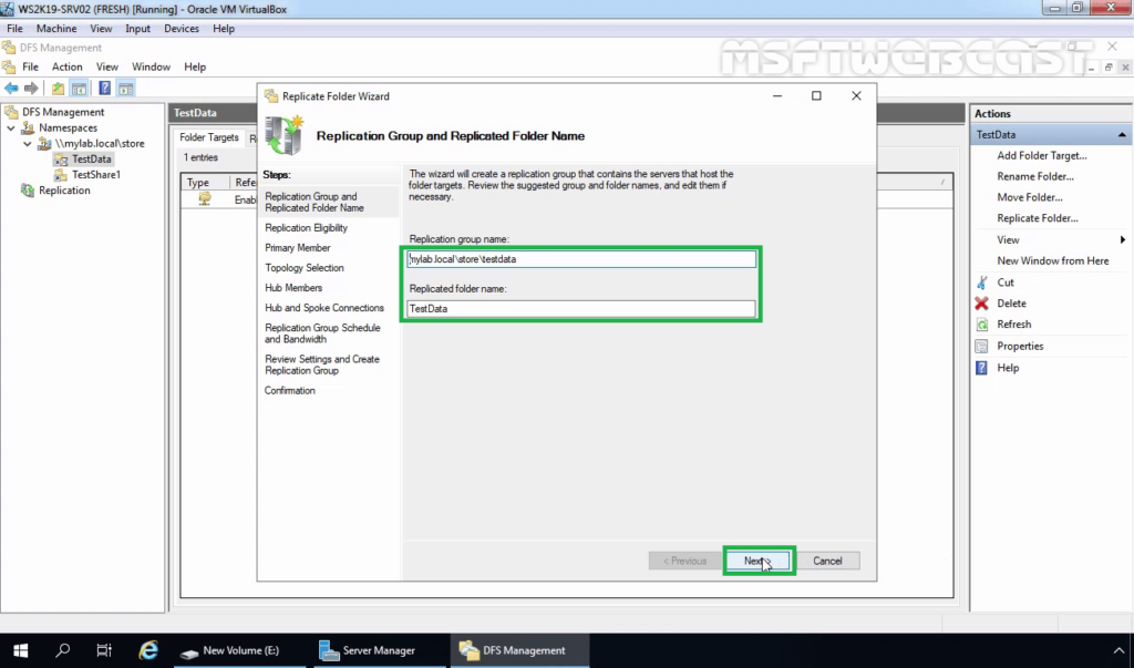 18 Verify replication group name
