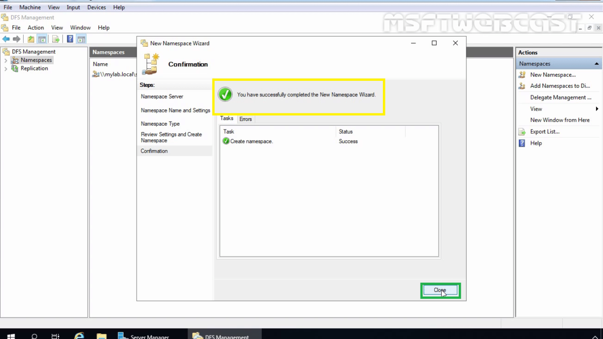 Install and Configure DFS Namespace on Windows Server 2019