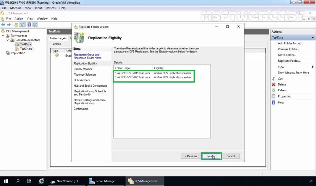 19 Verify replication target folder path