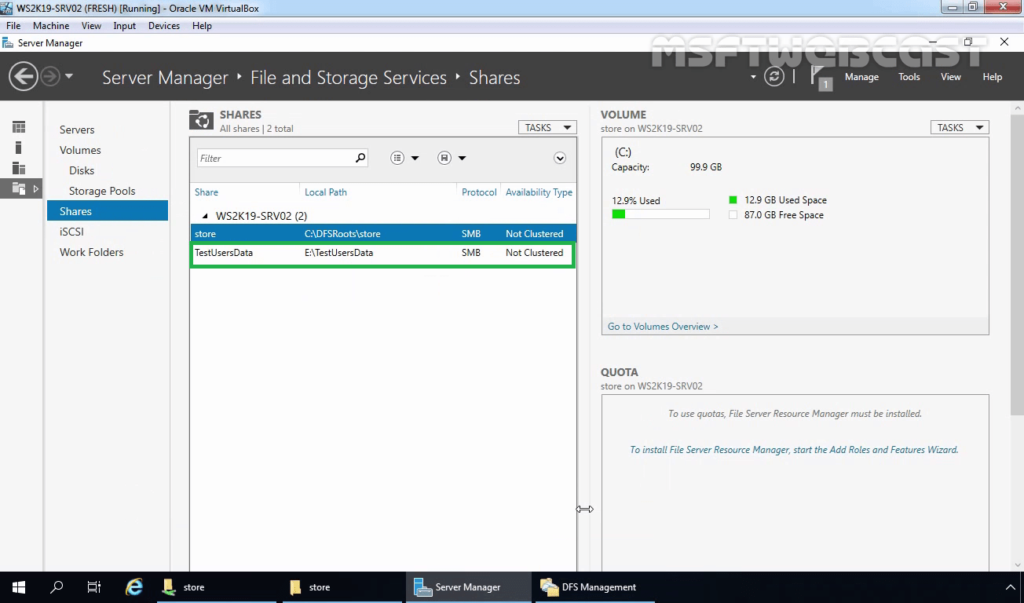20 Shared Folders on local server