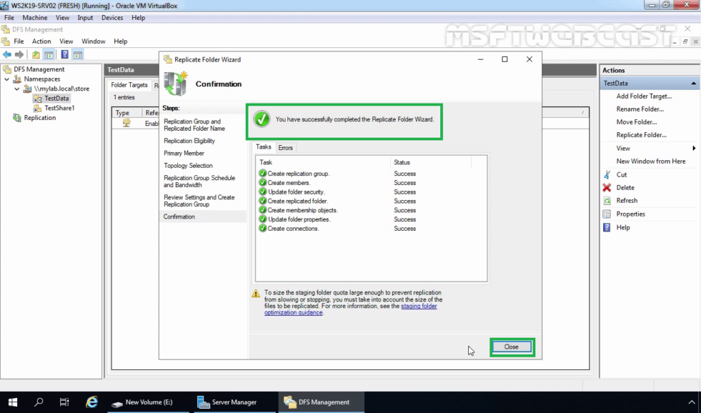 24 Click on close to close the console