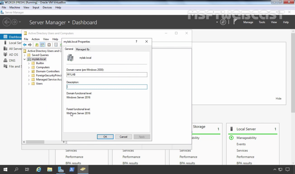 24. Verify New Active Directory Domain Name