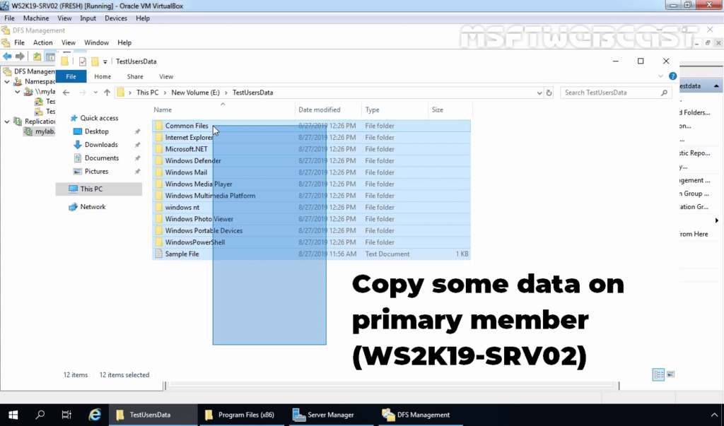 26 Copy some data on primary server for testing purpose