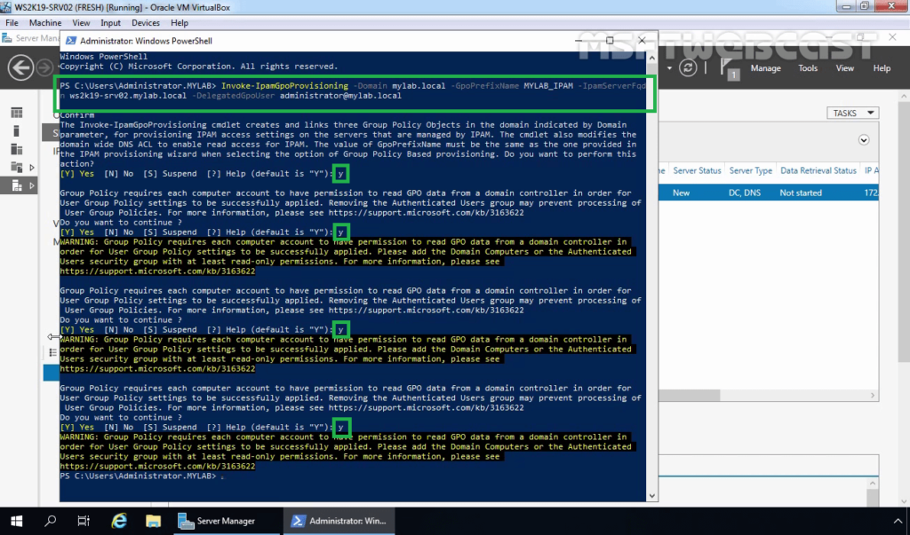 26. Run Invoke-IPAMGPOProvisioning cmdlet