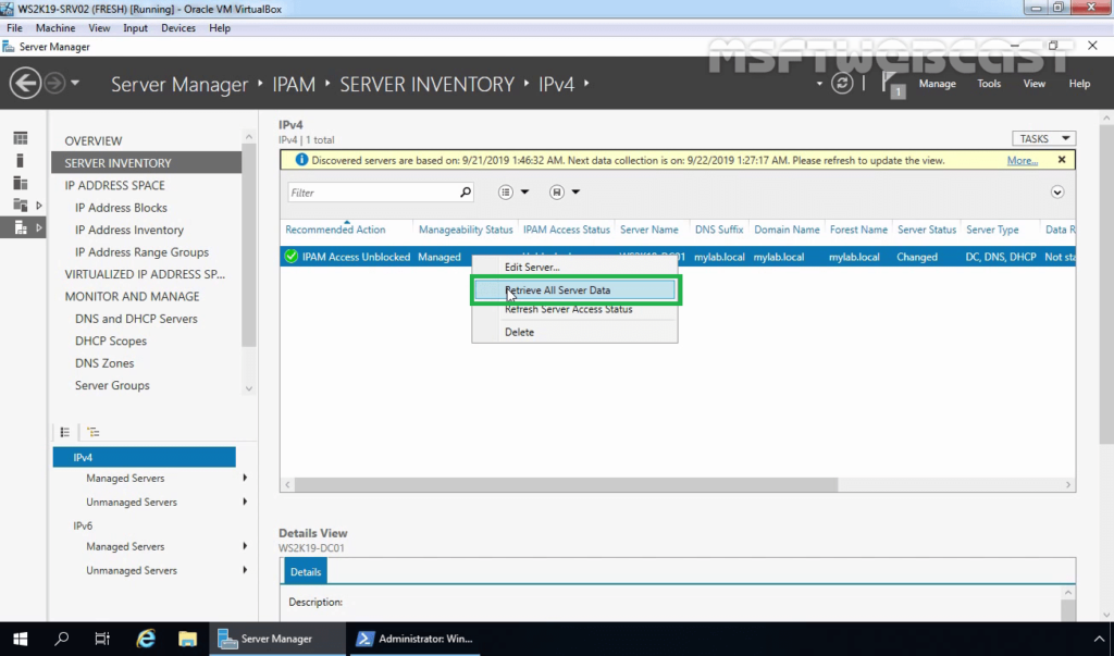 33. Retrieve All Server Data