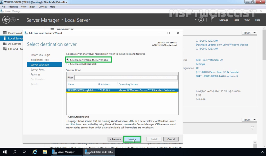 5 Select Local Server