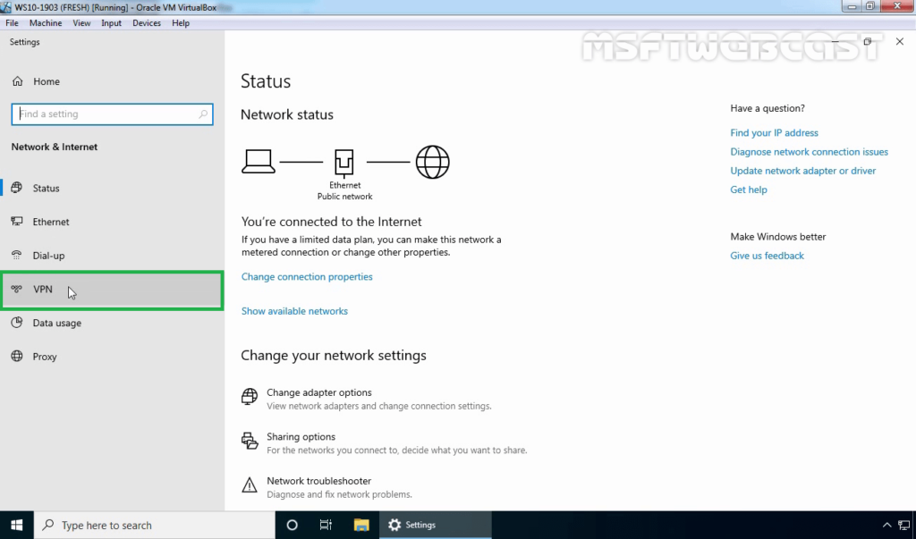 6. Click on VPN