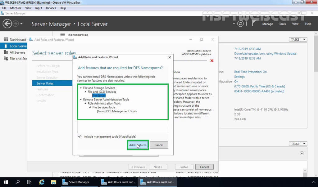 7 Click on Add Features