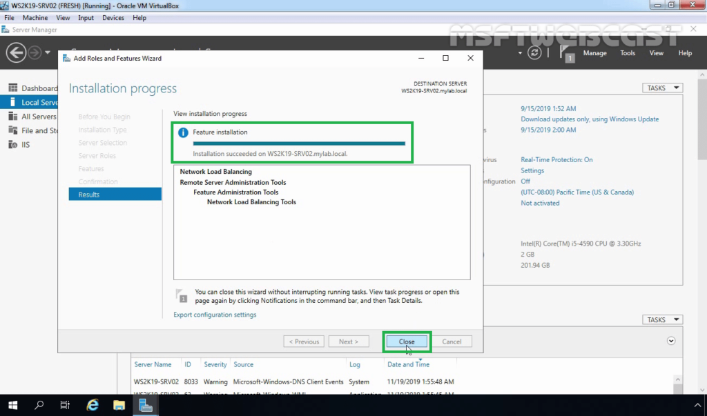 10. Click on Finish