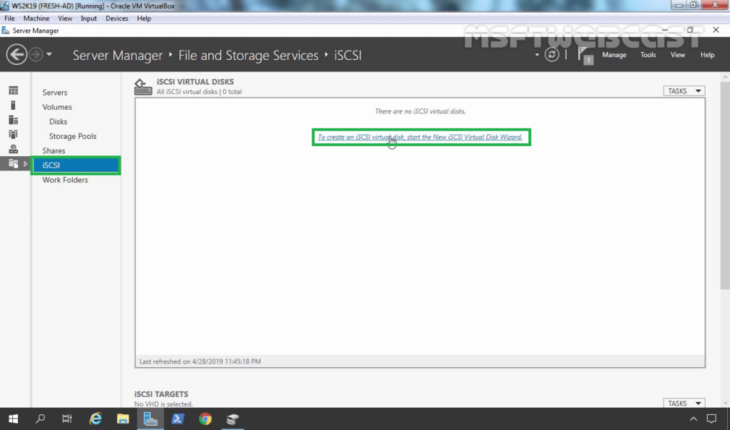 11. Start a New iSCSI Virtual Disk Wizard