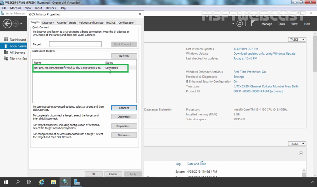 11. Verify iSCSI Target Status
