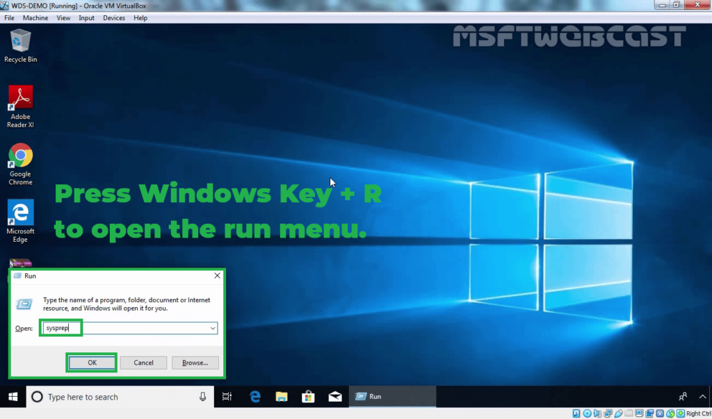 11. run sysprep from run menu