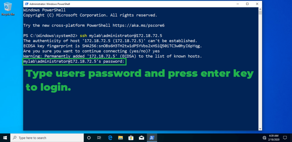 11. type password and press enter