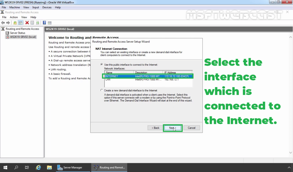 12. select public interface connected to the internet