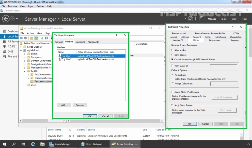 13. see group members and dial-in properties