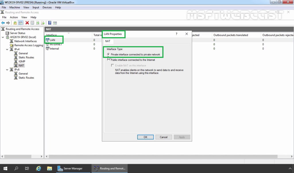 14. LAN private interface