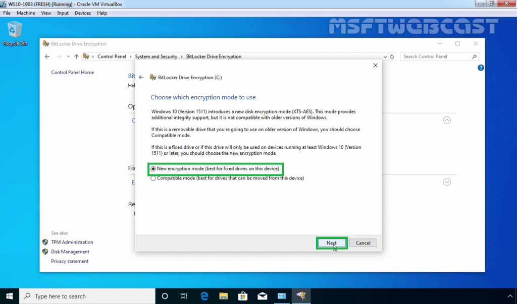 14. Use New Encryption Mode
