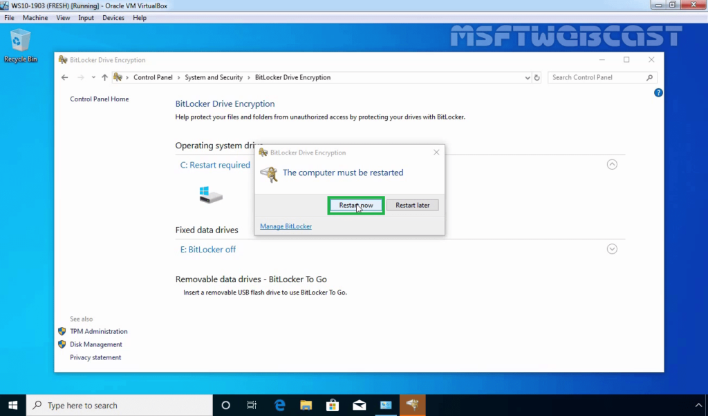 16. Restart Windows 10