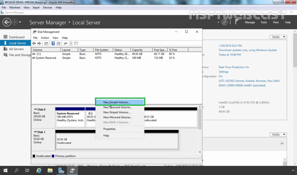 16. Select New Simple Volume