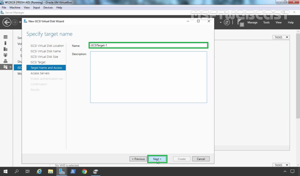 16. Specify iSCSI Target Name