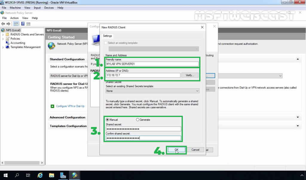 17. specify radius client details