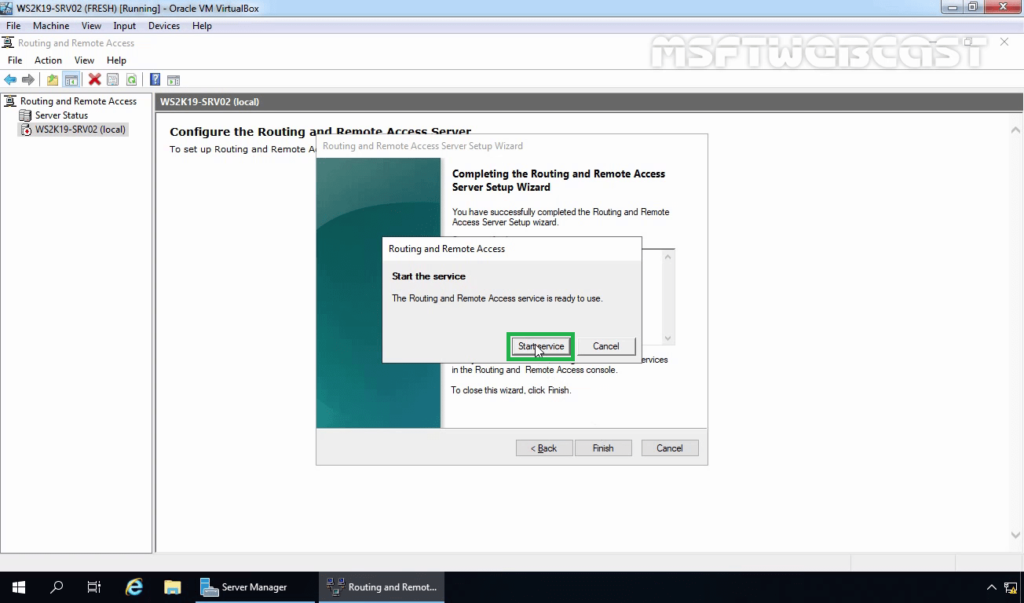 17. start routing and remote access service