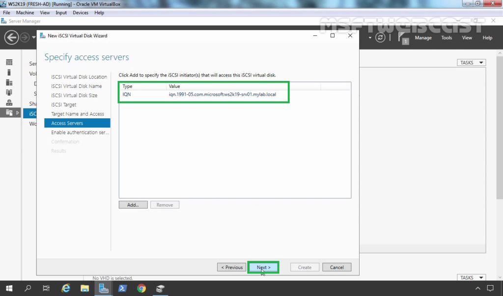 19. Click on Next