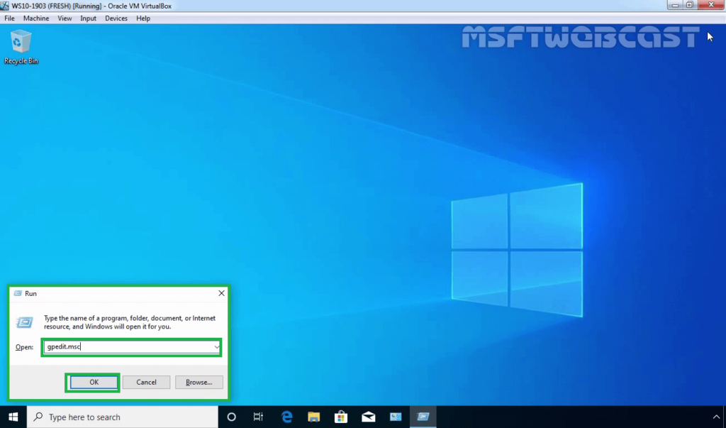 2. Open Group Policy Editor Console