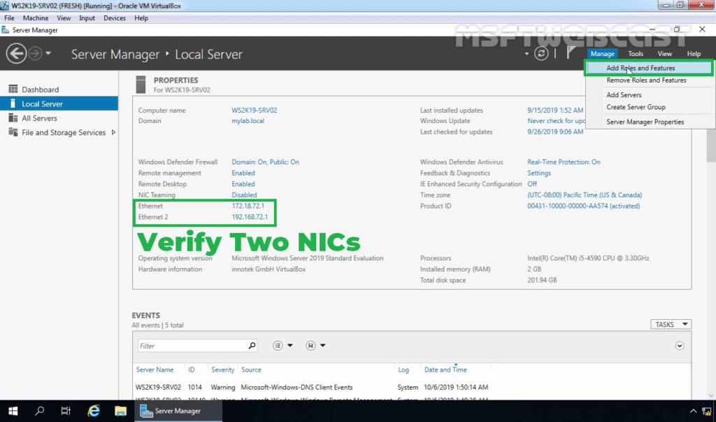 2. start add roles or feature wizard