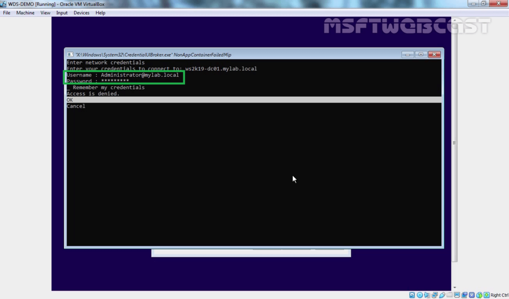 20. Provide username and password