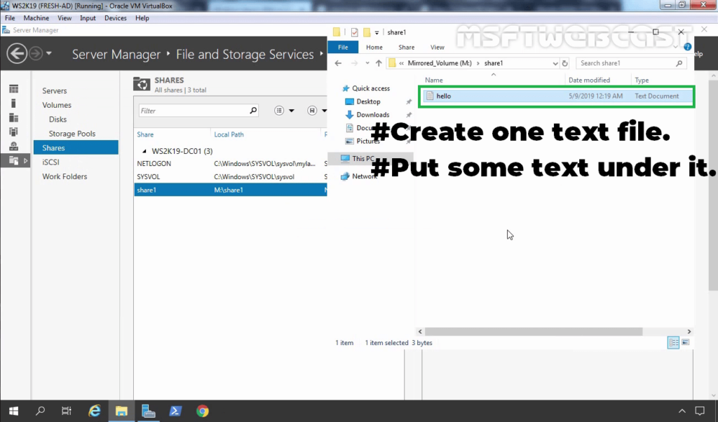 23. Create one sample text file under the folder