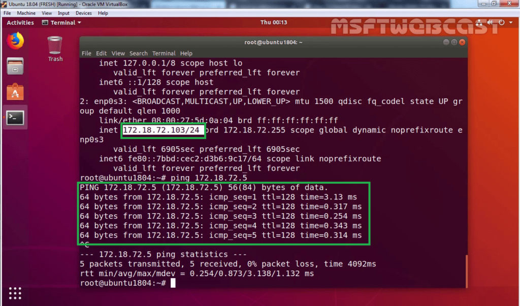 24. Check local IP address and connectivity with NFS server