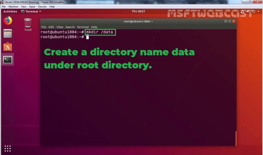 25. Create one new directory