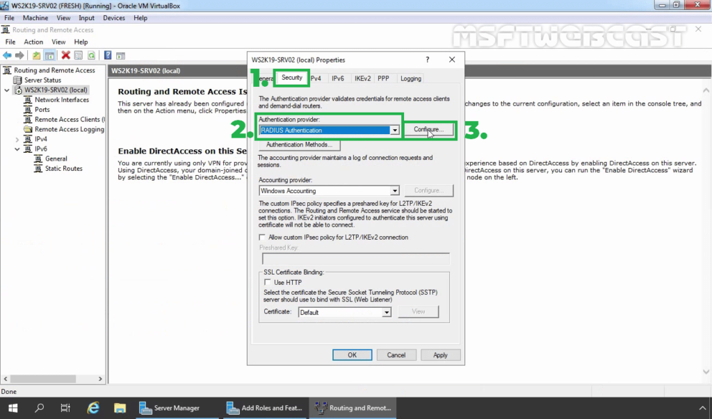 27. configure radius authentication