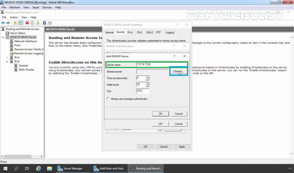 29. add radius server ip address