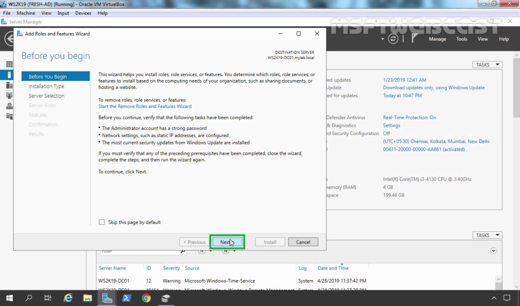 3. On before you begin click on Next