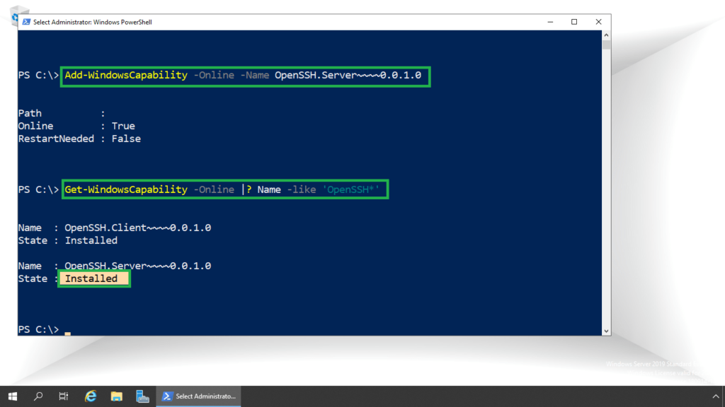 3. verify ssh server package is installed