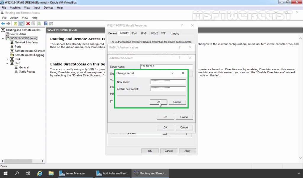 30. specify shared secret password