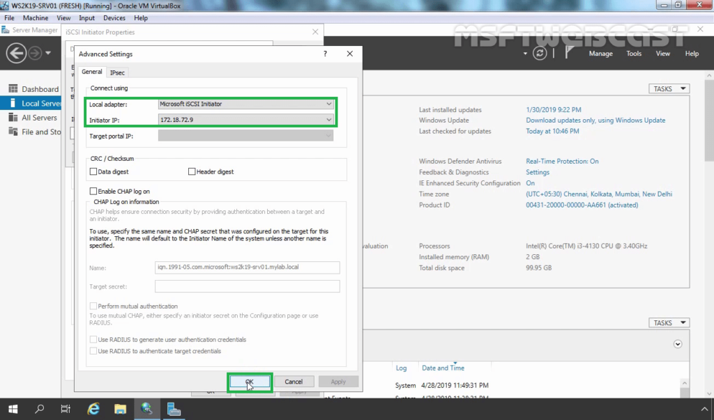 5. Choose Initiator IP