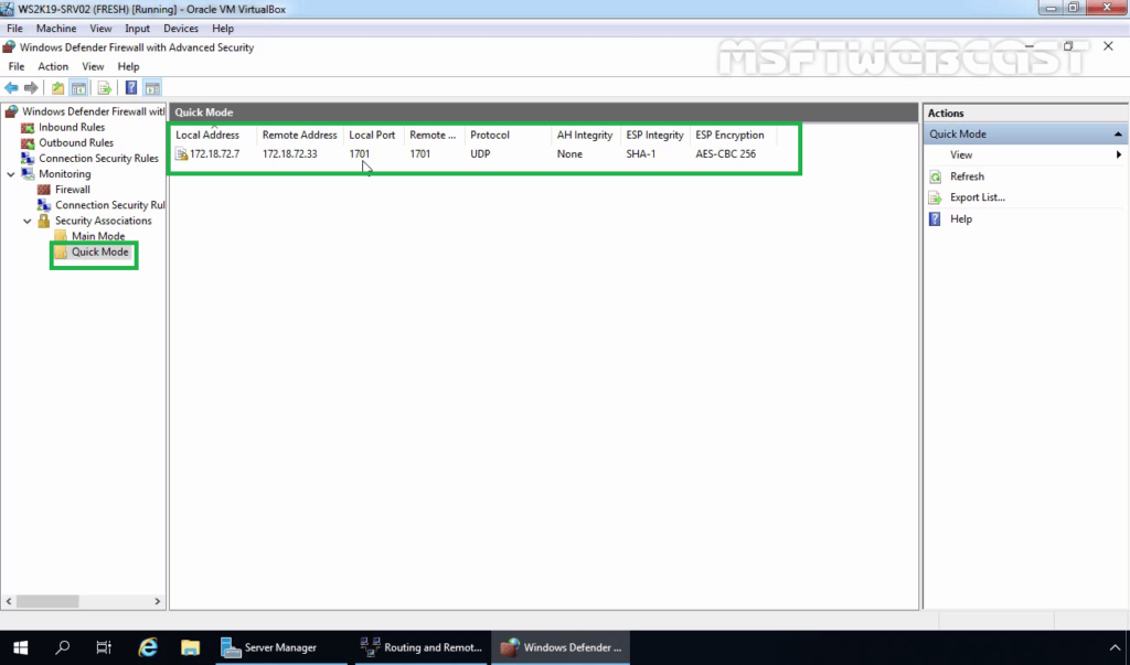 5. Monitor IPsec Quick Mode Information