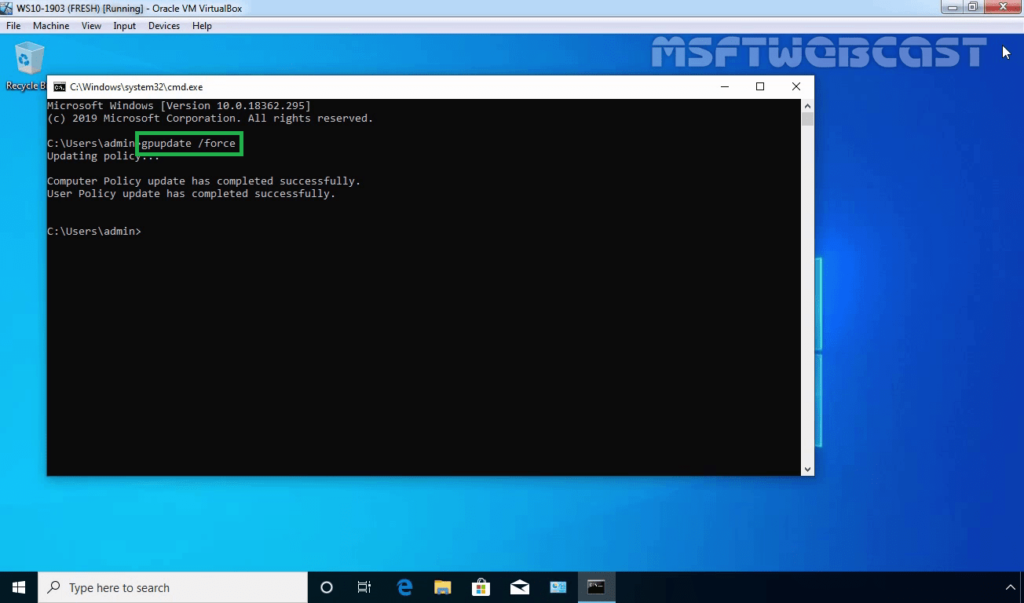 6. Manually Update the Group Policy